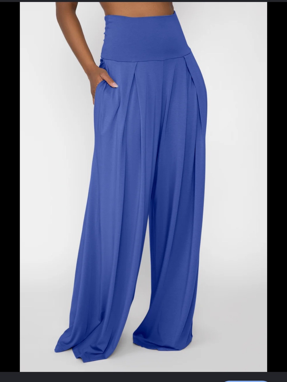 NWT Kiya Tomlin Amparo Blue wide leg pleated pants & sleeveless top set - Picture 2 of 14